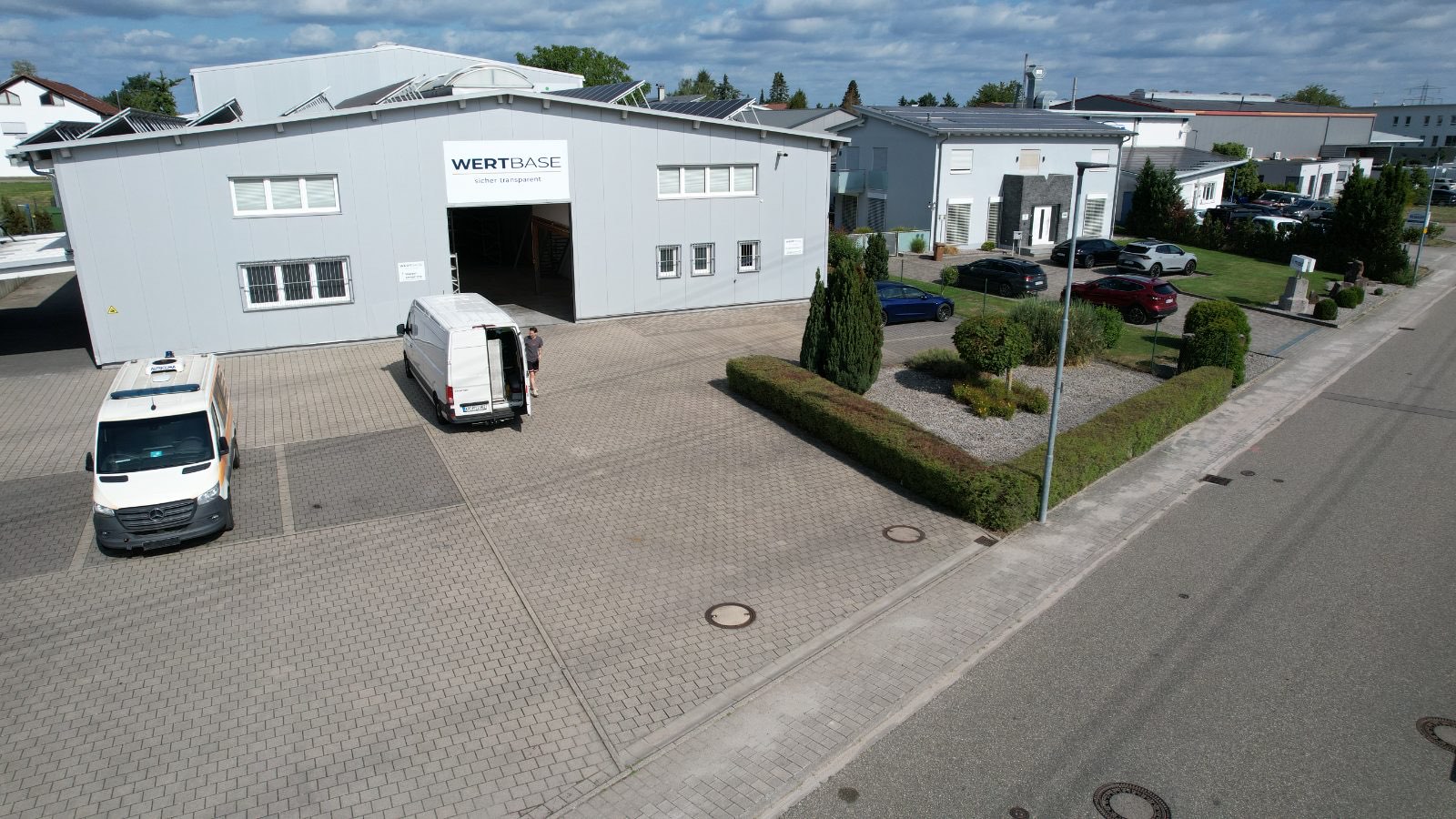 Drohnenaufnahme des WERTBASE Standorts in Bietigheim