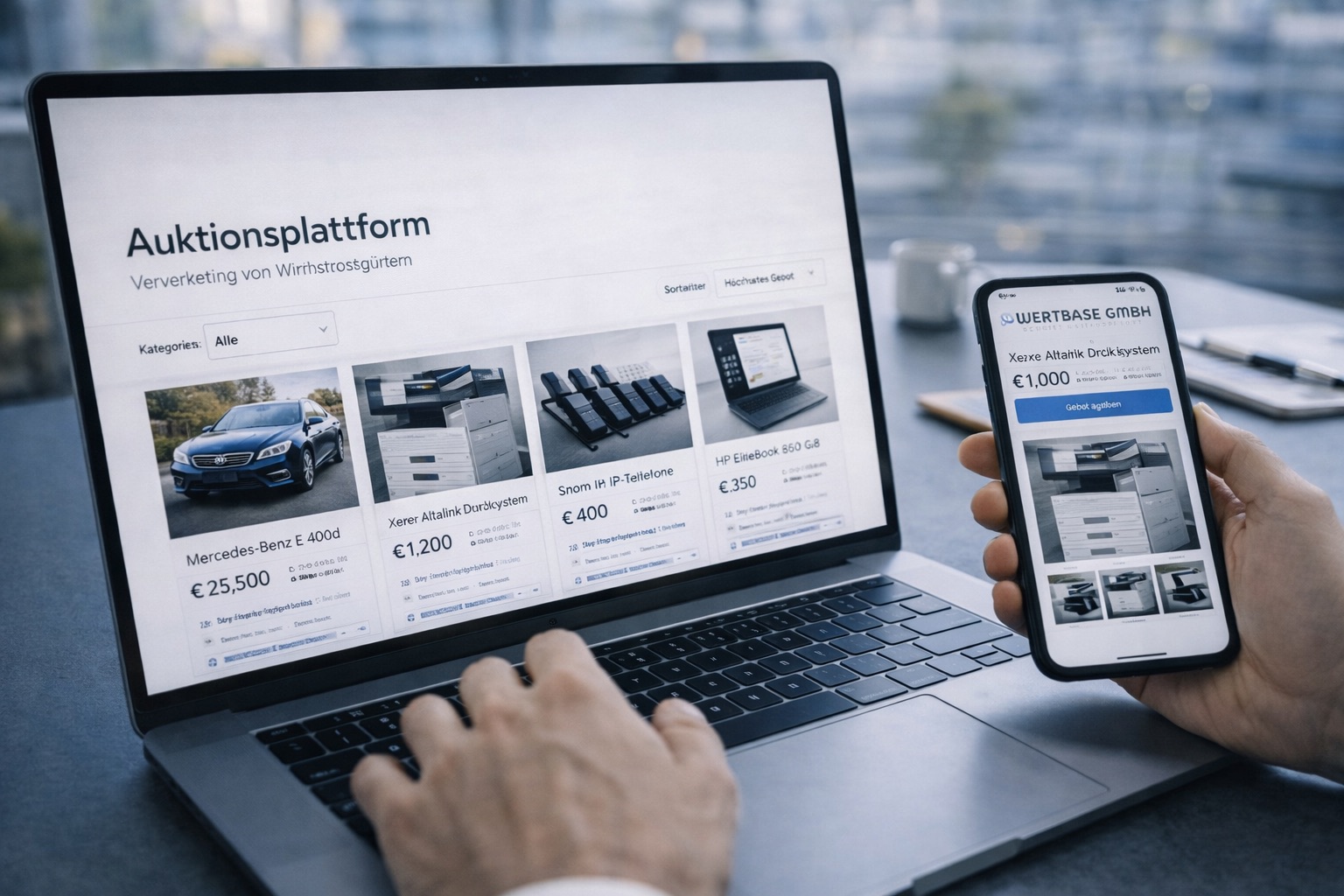 Auktionsplattform zur Verwertung von Vermögenswerten